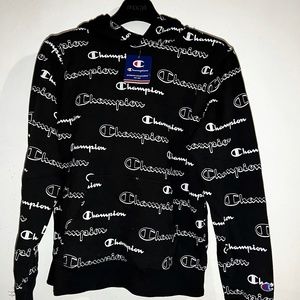 Champion LOGO Hoodie black Kids XL. *NEW WITH TAG*